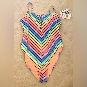 Dennys California Sunshine One Piece Swimsuit (Size Small)